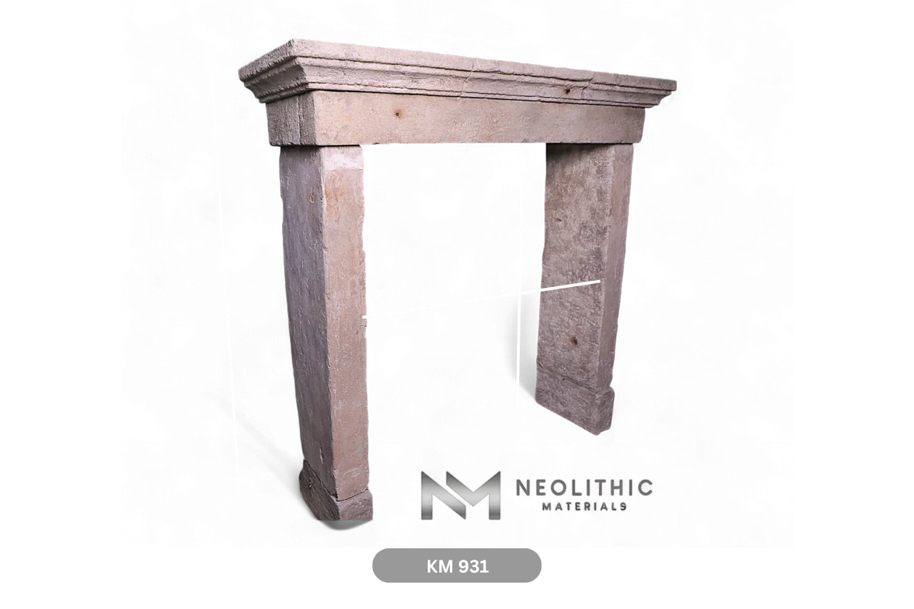 Reclaimed Limestone Fireplace - Image 5